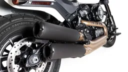 2 escapes CUSTOM de Ø 102 mm, sin catalizador, con tapas finales intercambiables, con sistema de sonido activado por CAN-BUS - ASC, acero inoxidable negro, incluye homologación (CE).