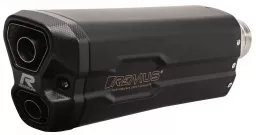Escape deportivo REMUS 8 2.0 RACING Slip On incl. Escudo de protección contra el calor de carbono, acero inoxidable revestido de negro, aprobación NO (EC-)
