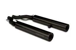 2 silenciadores CUSTOM RACING Slip On L/R con tapas de extremo seleccionables, acero inoxidable negro, SIN HOMOLOGACIÓN (EC-)