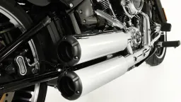 Sistema completo (2-2) con 2 escapes CUSTOM de Ø 102 mm con catalizador (tapas finales seleccionables), ASC, acero inoxidable cromado, homologación CE.