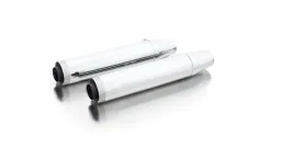 2 escapes CUSTOM Slip-On de Ø 90 mm con catalizador incluido (tapas finales seleccionables), ASC, acero inoxidable cromado, homologación (CE).