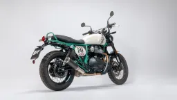 REMUS BoostR de acero inoxidable negro, para la Royal Enfield Bear 650, con homologación CE.