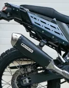 REMUS OFFROAD, Slip on (escape deportivo), Acero inoxidable negro, Homologación CE