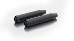 2 escapes CUSTOM Slip-On de Ø 90 mm con catalizador incluido (tapas finales seleccionables), ASC, acero inoxidable negro, homologación (CE).