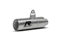Slip-On REMUS MESH (silenciador deportivo con inserto de sonido extraíble), acero inoxidable cepillado, SIN HOMOLOGACIÓN (CEE).